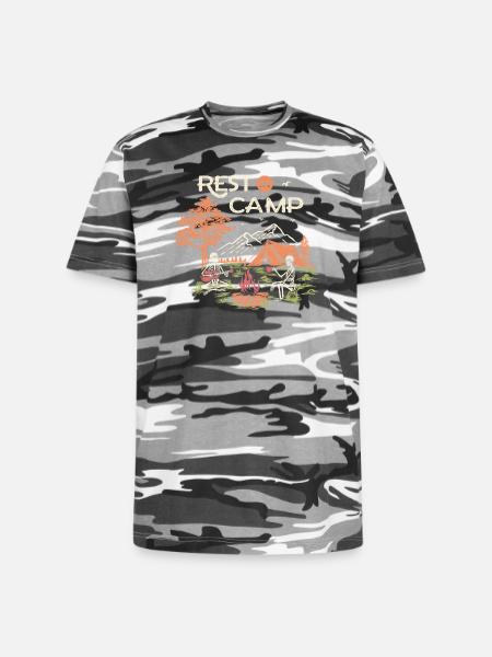 Rest in Camp - Unisex Camo Tee - black camo