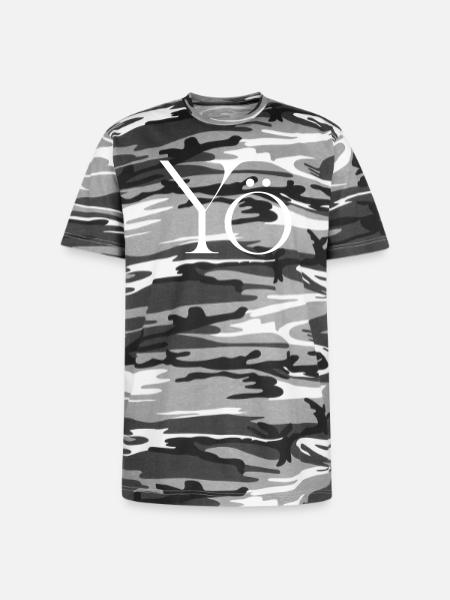Yö Glyph Monochrome - Unisex Camo Tee - black camo