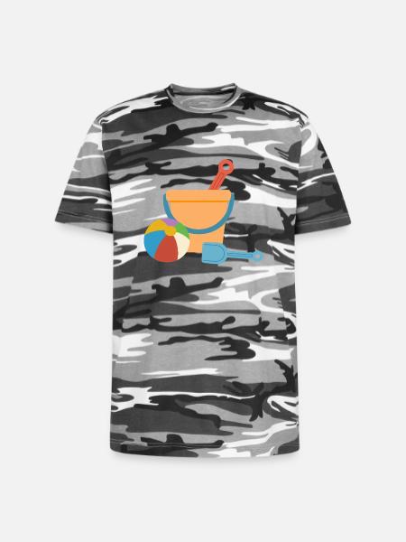 Beach Bucket Playset - Unisex Camo Tee - black camo