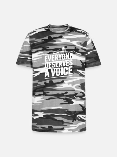 Everyone Deserves a Voice - Unisex Camo Tee - black camo