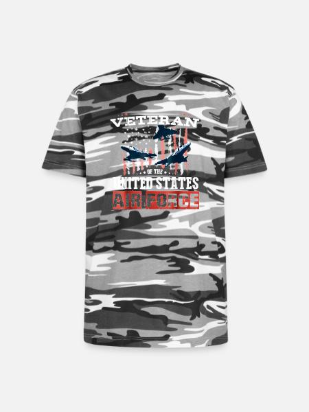 USAF Veteran Pride Art - Unisex Camo Tee - black camo