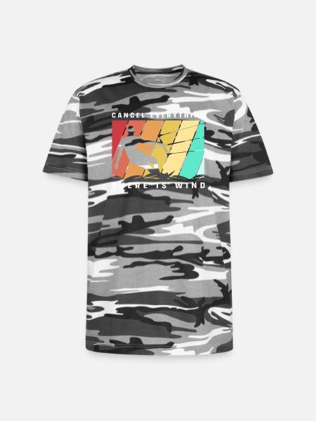 Kite Boarding Summer Kitesurfing - Unisex Camo Tee - black camo