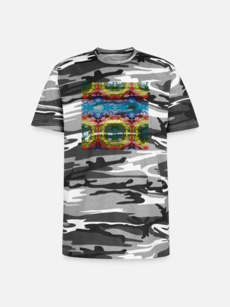Kaleidoscope Ripple Tie Dye - Unisex Camo Tee - black camo
