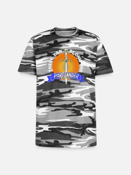 Portlander Sun Sword Emblem - Unisex Camo Tee - black camo