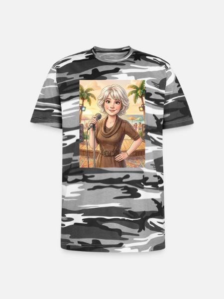 Beach Singer at Sunset - Unisex Camo Tee - black camo