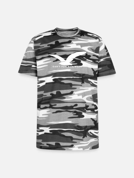 Can-t_Fly-_Run_Walk - Unisex Camo Tee - black camo