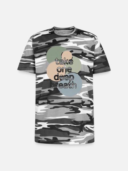 Pastel Circle Breath Reminder - Unisex Camo Tee - black camo