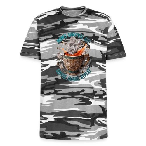 Mom's Survival Kit Tee | Coffee Chaos - Unisex Camo Tee