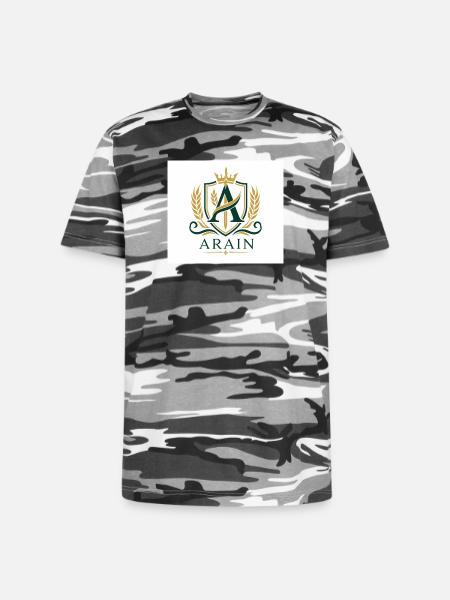 Arain Pride - Premium Punjabi Heritage Graphic - Unisex Camo Tee - black camo