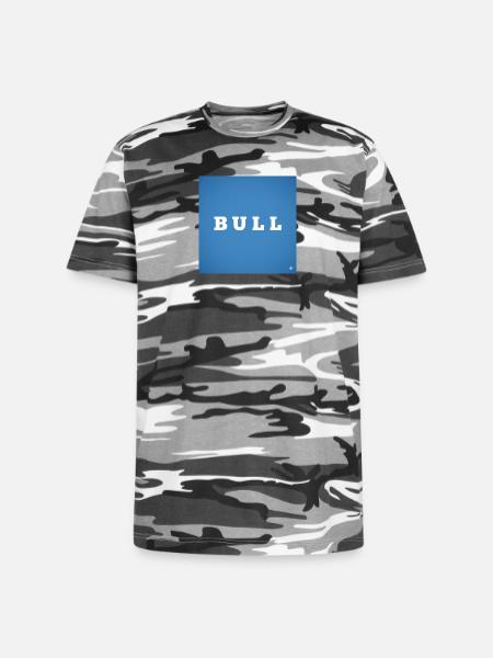 Bull Bold on Blue - Unisex Camo Tee - black camo