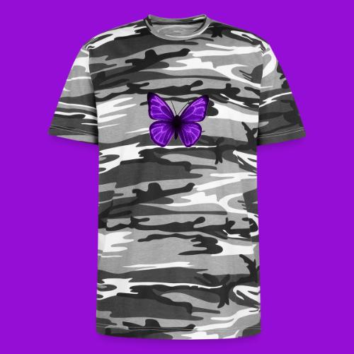 Neon Purple Butterfly - Unisex Camo Tee