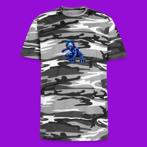 Blue Alien Crouch - Unisex Camo Tee
