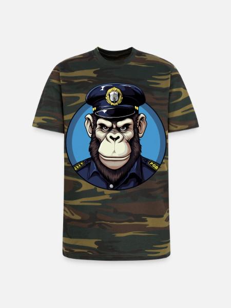 Monkey policeman - Unisex Camo Tee - green camo