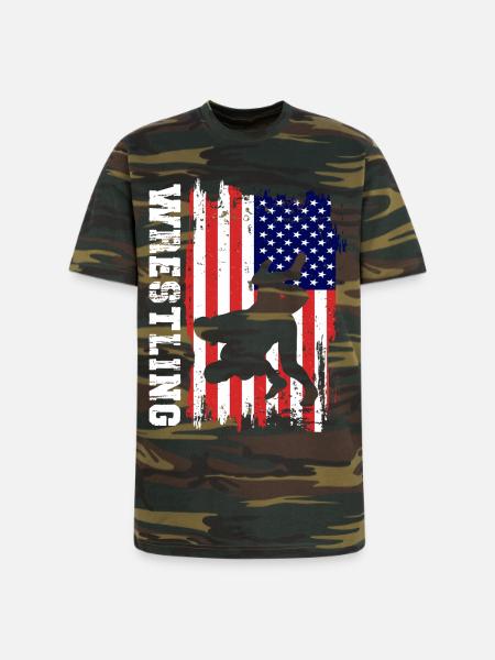 Wrestling - Unisex Camo Tee - green camo