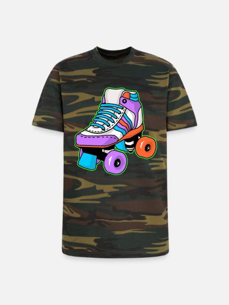 Roller Skating Skater - Unisex Camo Tee - green camo