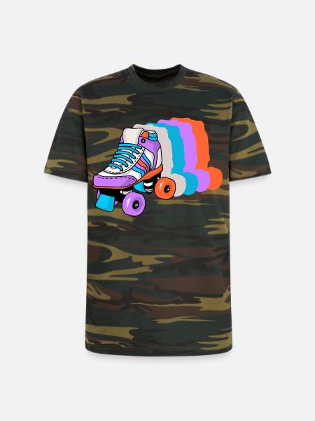Roller Skating Skater - Unisex Camo Tee - green camo