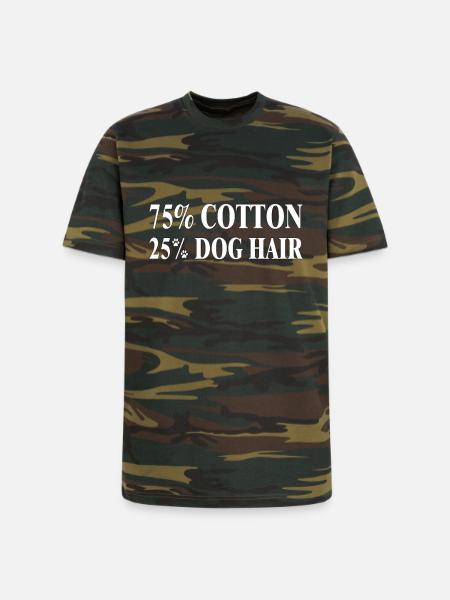 Dog Hair Cotton Blend Tee - Unisex Camo Tee - green camo