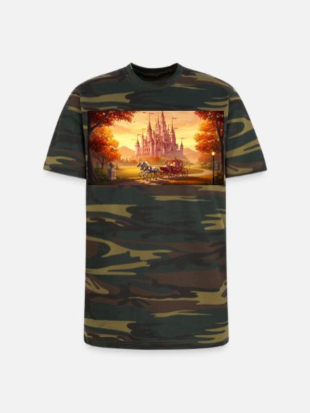 "A captivating digital painting - Unisex Camo Tee - green camo