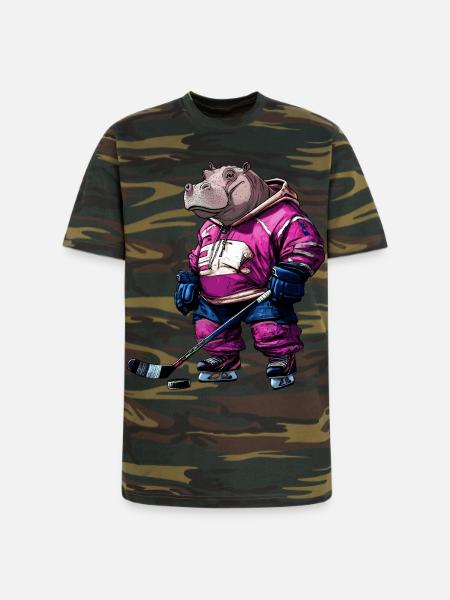 Hippos ice hockey - Unisex Camo Tee - green camo