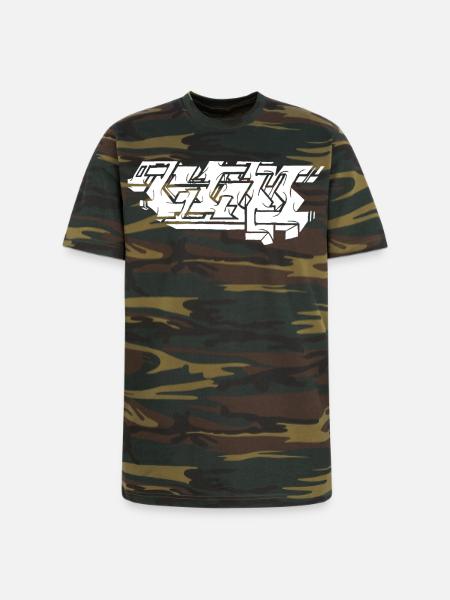 Graffiti Piece - White - Unisex Camo Tee - green camo