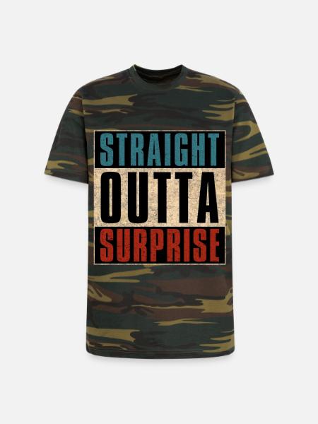 Straight Outta Surprise Arizona AZ - Unisex Camo Tee - green camo
