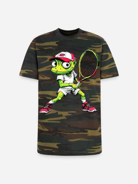 Tennis Chameleons - Unisex Camo Tee - green camo