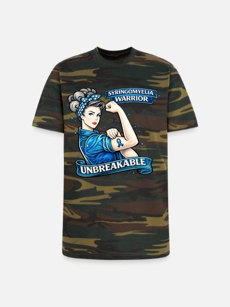 Syringomyelia Warrior Unbreakable - Unisex Camo Tee - green camo