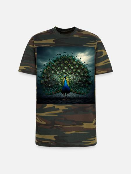 beautiful peacock - Unisex Camo Tee - green camo