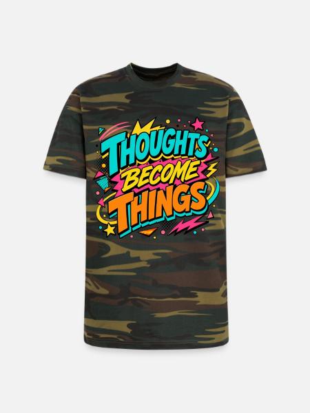 Thoughts Become Things - Unisex Camo Tee - green camo