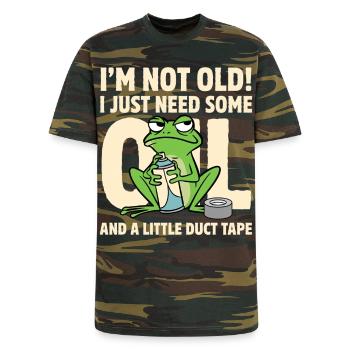 Funny Frog Oil and Duct Tape - Unisex Camo Tee - green camo - Front