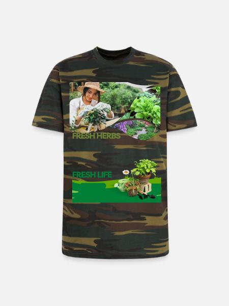 Fresh_Herbs Fresh Life - Unisex Camo Tee - green camo