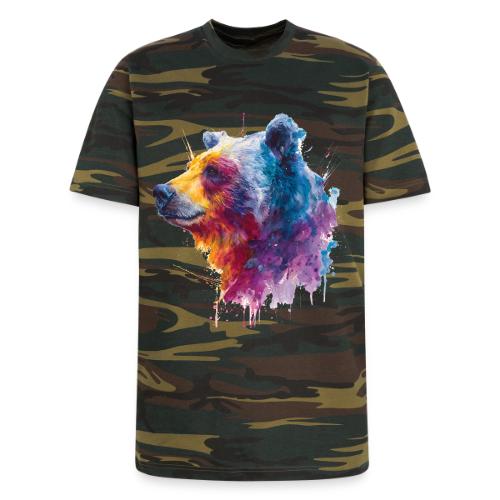 Watercolor Bear Portrait - Unisex Camo Tee
