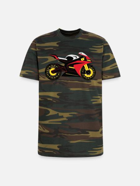 Crimson Vortex Streetbike - Unisex Camo Tee - green camo