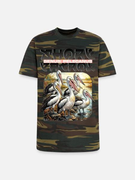 Pelecanus Shore Birds - Unisex Camo Tee - green camo