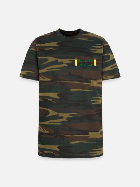 Back to School Pencils - Unisex Camo Tee - green camo