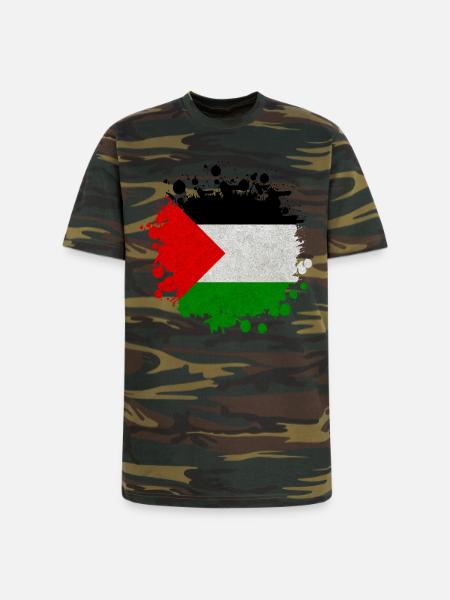 Palestine Blob / Flag Gift - Unisex Camo Tee - green camo