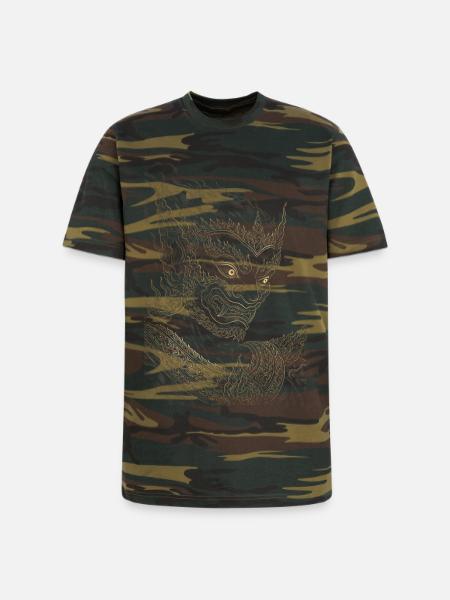 Ornate Dragon Guardian - Unisex Camo Tee - green camo