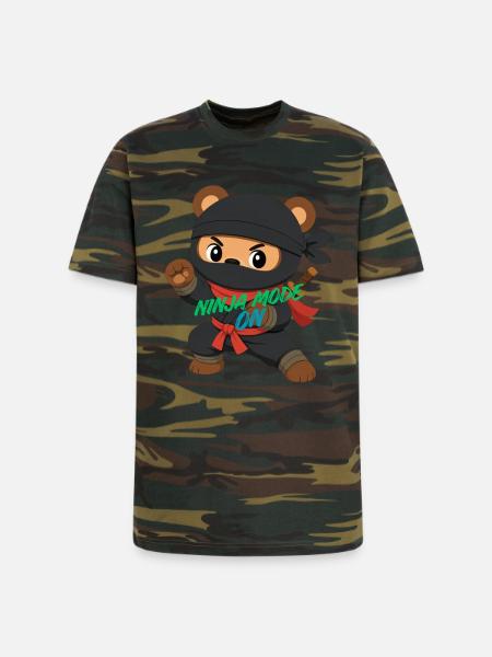Ninja Panda Bear Mode On - Unisex Camo Tee - green camo