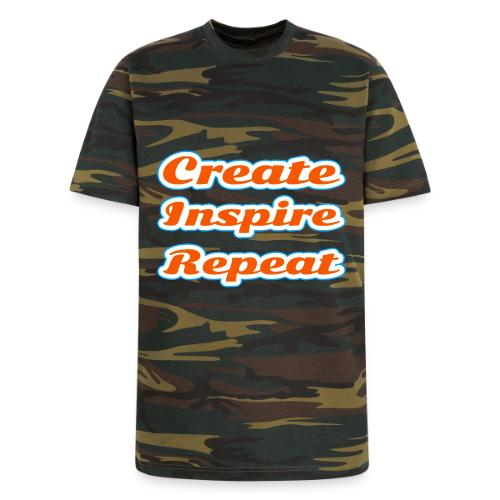 Create, Inspire, Repeat — Artist Life Script - Unisex Camo Tee