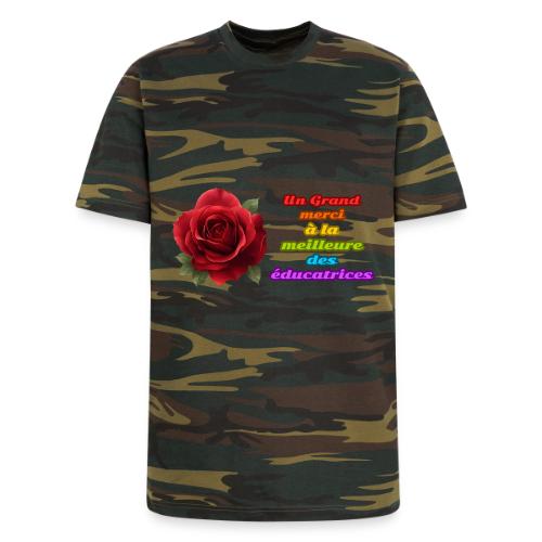 Thank You Educator: Pink and Rainbow Message - Unisex Camo Tee