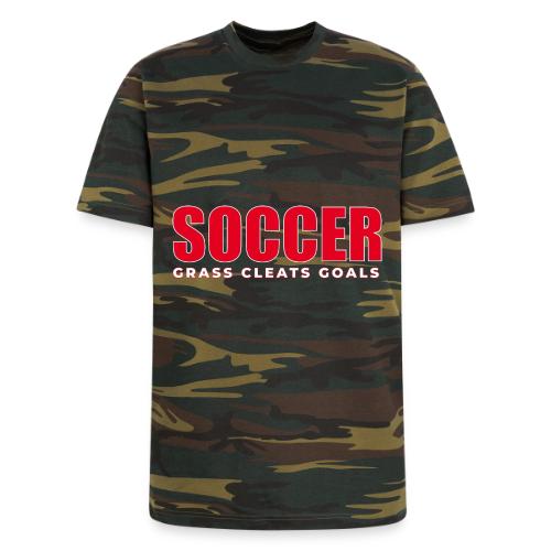 Soccer Grass Cleats Goals Typography Design - Unisex Camo Tee