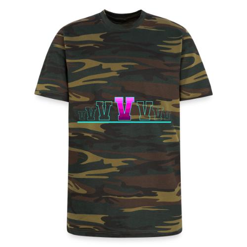 Letter V – Capital Varsity Alphabet Monogram - Unisex Camo Tee