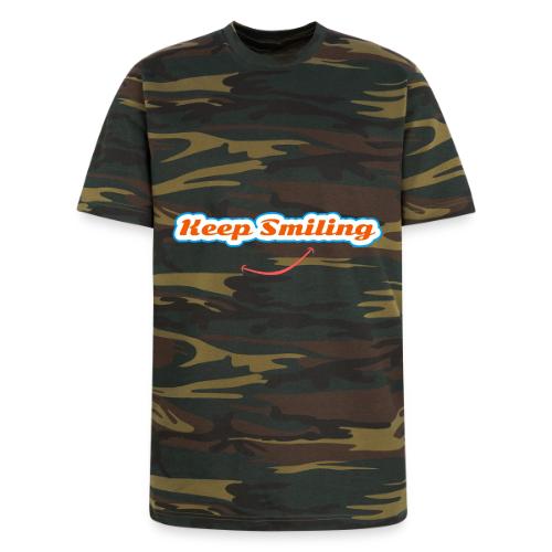 Keep Smiling Positive Vibes Graphic - Unisex Camo Tee