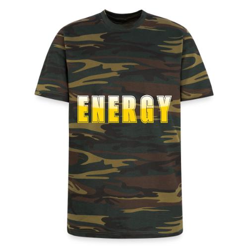 ENERGY Electric Yellow Power Word Design - Unisex Camo Tee