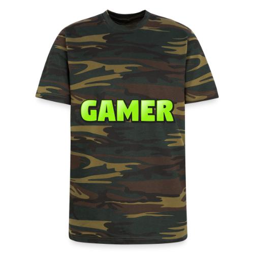 Gamer Neon Green Gaming Logo Design - Unisex Camo Tee