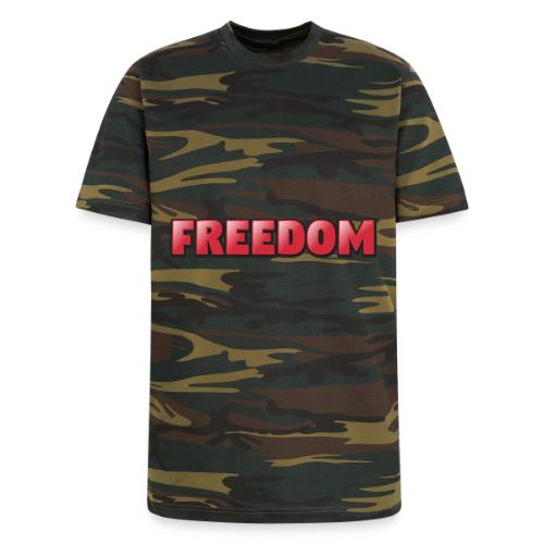 Freedom Bold 3D Word Art Design - Unisex Camo Tee