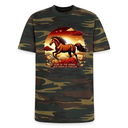 Year of the Horse Sunrise T Shirt, Lunar New Year - Unisex Camo Tee