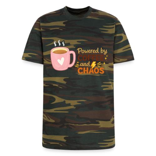 Powered by Coffee and Chaos - Unisex Camo Tee