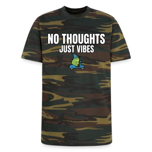 No Thoughts Just Vibes Funny Frog Shirt - Unisex Camo Tee