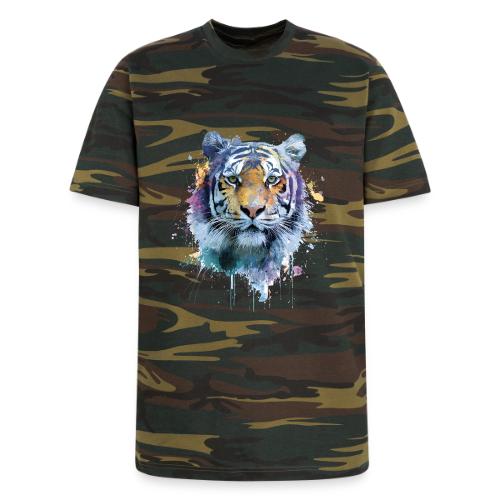 Splash-Art Tiger Face - Unisex Camo Tee